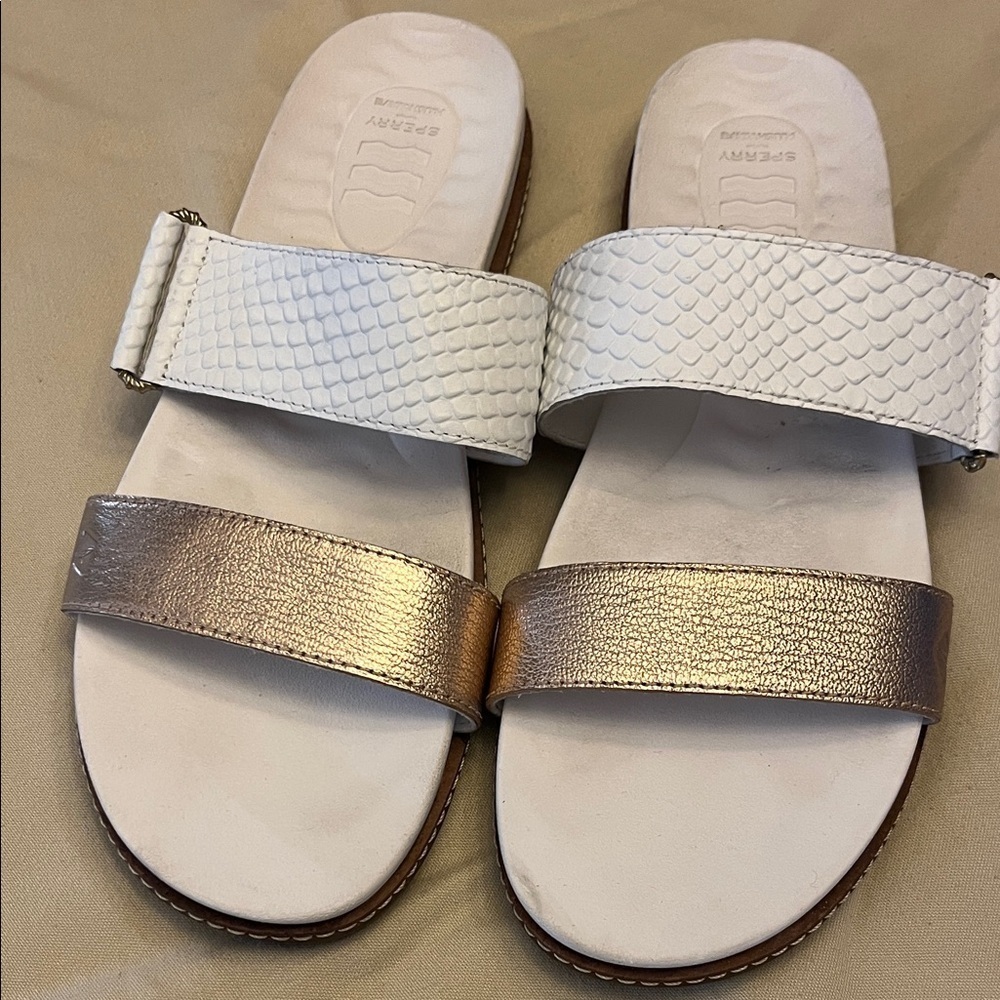 Sperry White and Gold Women's Sandals size 10